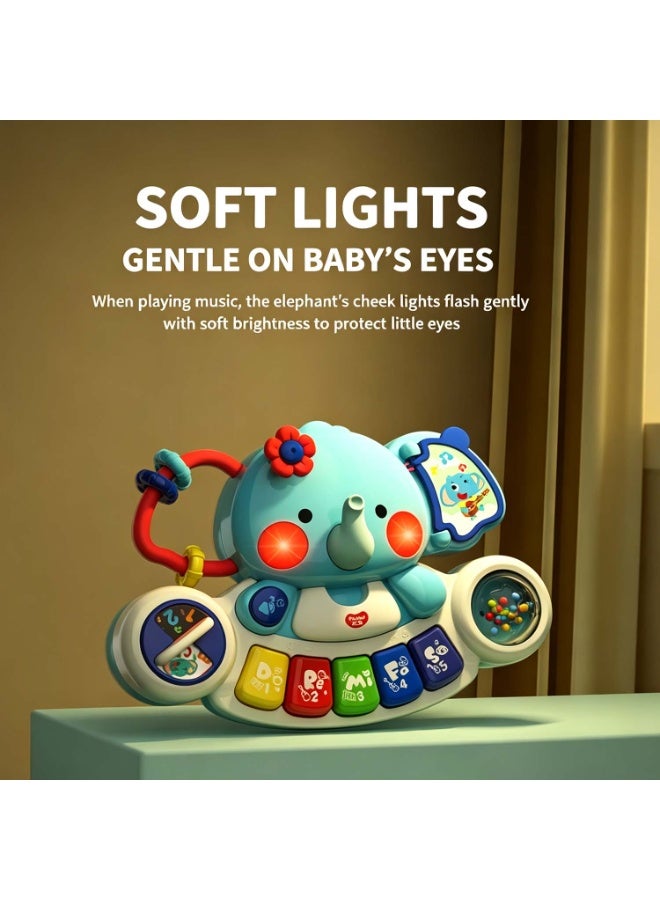 Baby Piano Toys 6-12 Months, Elephant Piano Keyboard Newborn & Infant Toys | Light Up Musical Toddler Toys For 1 Year Old Boy Girl, Christmas & Birthday Gifts For 12-18 Months, 6 7 8 9 Month Old Toys - Image 1