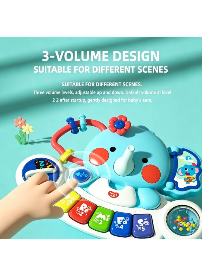 Baby Piano Toys 6-12 Months, Elephant Piano Keyboard Newborn & Infant Toys | Light Up Musical Toddler Toys For 1 Year Old Boy Girl, Christmas & Birthday Gifts For 12-18 Months, 6 7 8 9 Month Old Toys - Image 3