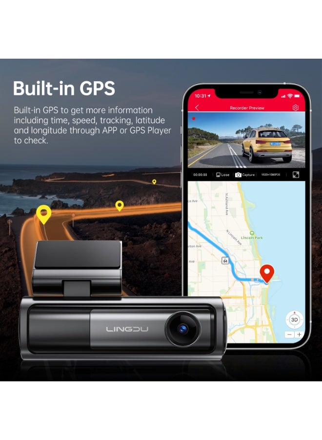 LINGDU LD06 5K Car Dash Cam – Dual Camera for Integrated Protection with Built-in Night Vision and GPS - Image 4