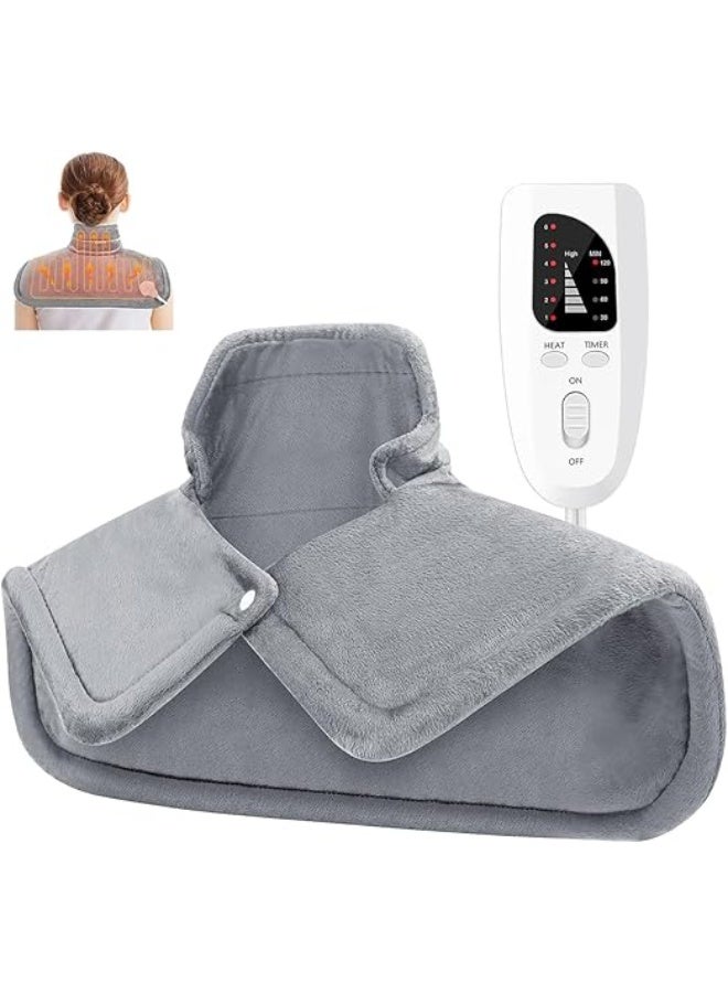 Fast-Heating Shoulder & Neck Warming Shawl – Super Soft Fabric Thermal Pad for Cramps & Muscle Relief – 6 Heat Settings with Intelligent Auto Shut-Off – Machine Washable - Image 1