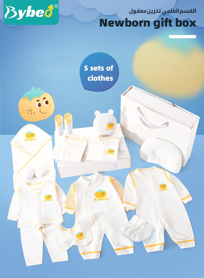 Bybeo 21PCS Newborn Baby Gift Set, Newborn Layette Gift Set for Boys and Girls, Babies Essential Clothes Accessories with Baby Blanket, 100% Premium Cotton,  for Spring Summer Autumn Winter Four Seasons - Image 2