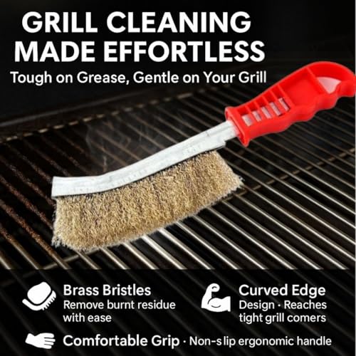 ANSHEZ® Multi-Purpose Stainless Steel Wire Brush with Long Handle for Cleaning Rust | Rust and Paint Remover Brush, Wire Brush for Cleaning Metal - Pack of 1 - Image 2