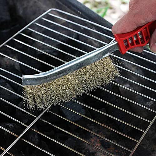ANSHEZ® Multi-Purpose Stainless Steel Wire Brush with Long Handle for Cleaning Rust | Rust and Paint Remover Brush, Wire Brush for Cleaning Metal - Pack of 1 - Image 4