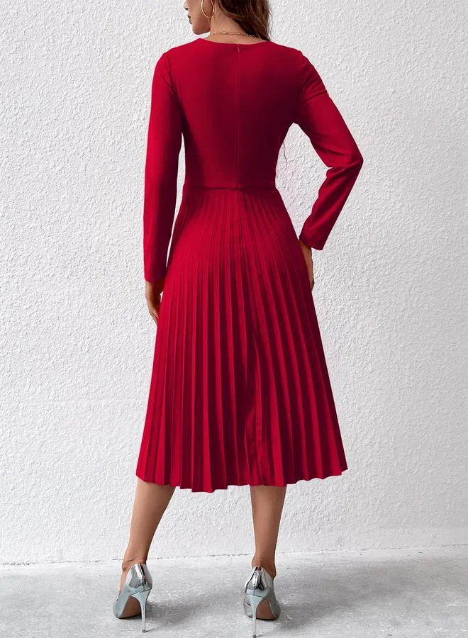 Take Two  Women Long Sleeve Pleated Midi Dress for Women | Best Price UAE