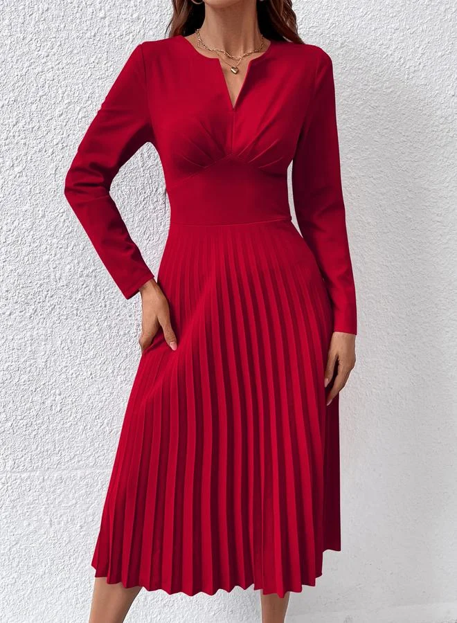 Take Two  Women Long Sleeve Pleated Midi Dress for Women | Best Price UAE