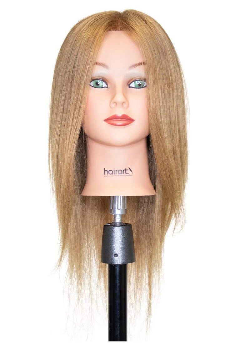 Hair Art - Chantal Cosmetology Training Head, European Hair Mannequin for Practice, [100% European Hair Mannequin] Training Head (Light Brown) - Image 1