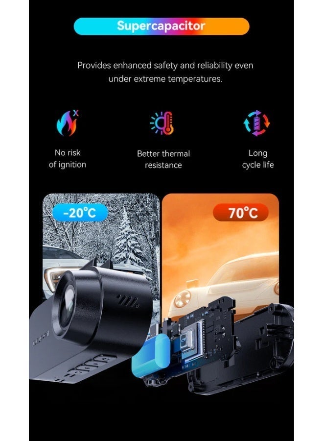 دي دي باي كاميرا داش كام N2 Dual 2k+1080P Dual-Channel - Image 3