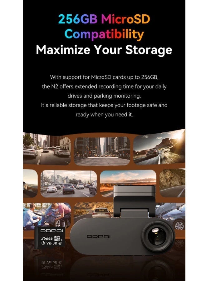 دي دي باي كاميرا داش كام N2 Dual 2k+1080P Dual-Channel - Image 4