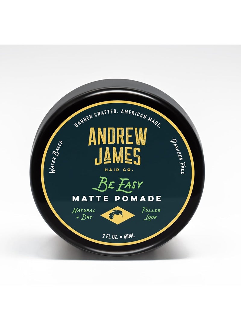 Andrew James - ANDREW JAMES Be Easy | Cream Pomade | Firm Strong Hold | Natural Matte Finish | 2.75 Ounce | Pack of 1 - Image 1