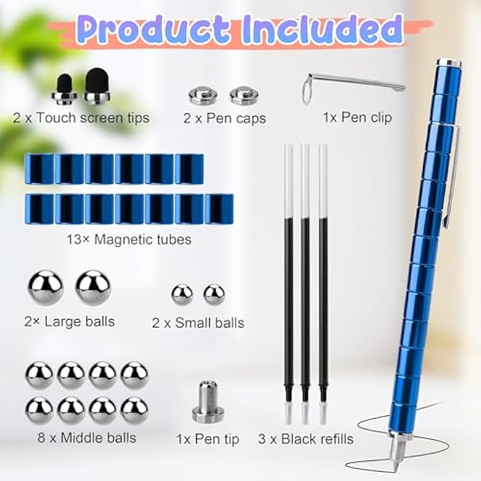 Boxgear Fidget Pen Toy EDC Sensory Tool for Stress & Anxiety Relief, Fun Fidgeting Game for Adults & Teens, Unique Novelty Gadget for Focus & Relaxation (Blue) - Image 3