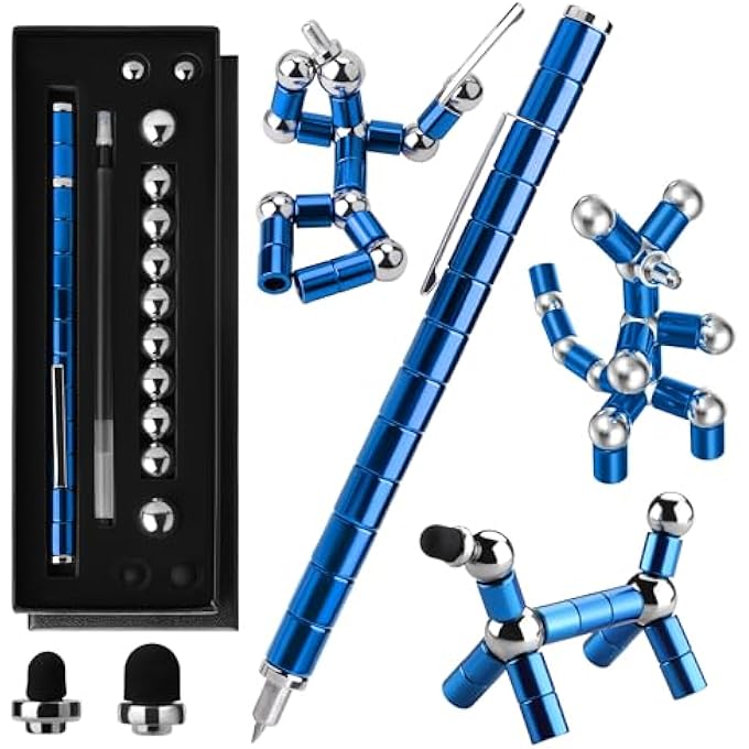 Boxgear Fidget Pen Toy EDC Sensory Tool for Stress & Anxiety Relief, Fun Fidgeting Game for Adults & Teens, Unique Novelty Gadget for Focus & Relaxation (Blue) - Image 1