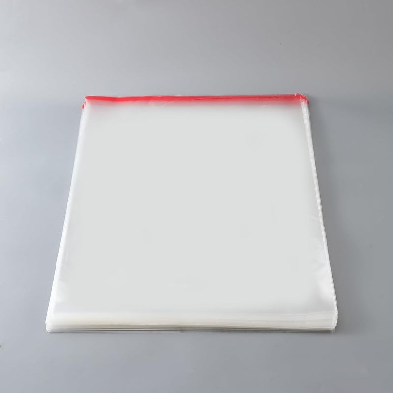 Red Dot Gift® 100 pcs (50X60+3cm) Plastic Bags Clear Cellophane Bags Plastic Self Sealing OPP Cellophane Poly Bags Self Adhesive Plastic Bags for packing and storage - Image 1