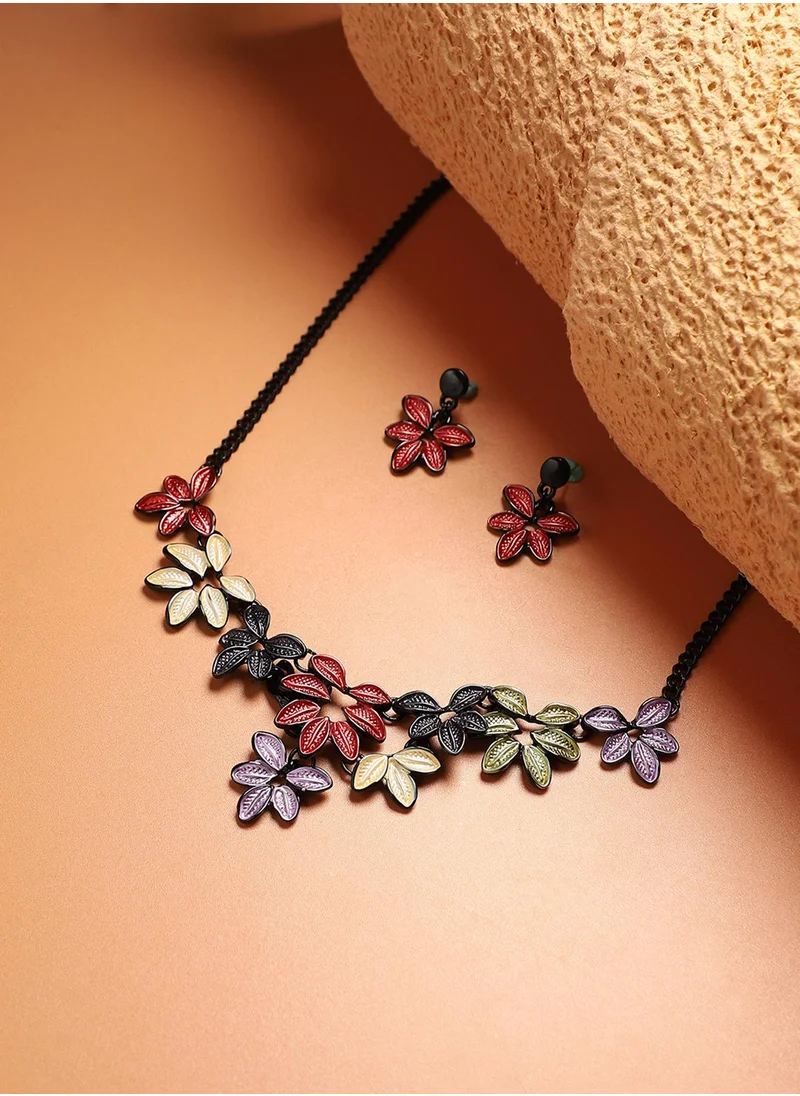 SOHI Foliage Jewellery Set
