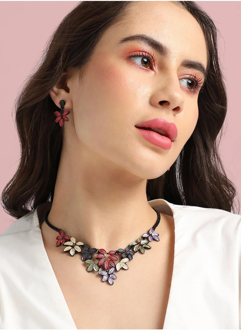 SOHI Foliage Jewellery Set