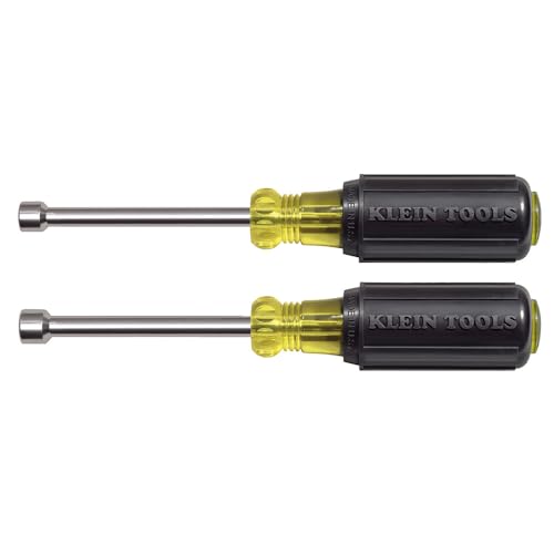Klein Tools 630M Tool Set Made in USA Magnetic Nut Driver Set with Nut Driver Sizes 14 and 516Inch 3Inch Hollow Shaft Cushion Grips 2Piece - Image 1