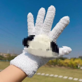 Generic Cute Loopy Beaver Coral Fleece Fingerless Gloves for