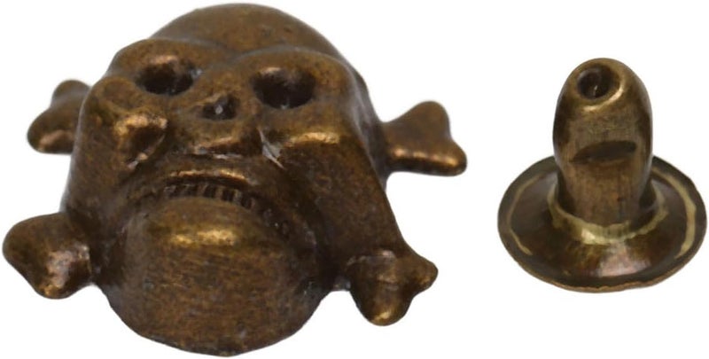 Skull Rivets 150 Sets Single 13x12mm Ghost Head Bronze Punk Button, Zinc Alloy Electroplated Metal Skull Rivets for Leather Craft DIY, Custom Jackets Belts Bags Shoes - Image 5