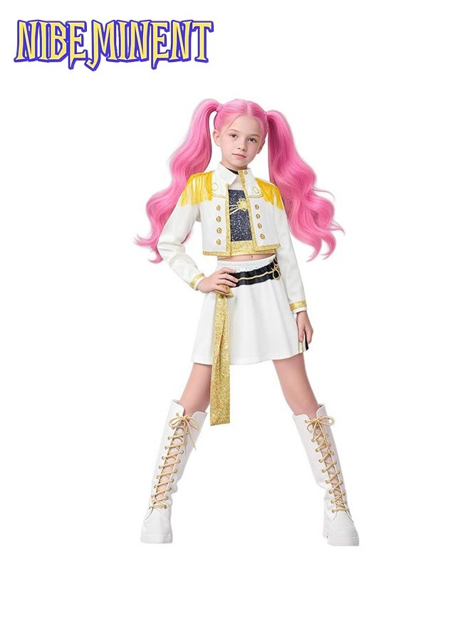 NIBEMINENT Anime Movie KPOP Costume for Kids, Singer Rumi Zoey Cosplay Costume for Girls Halloween Stage Star Cosplay Dress Up - Image 1