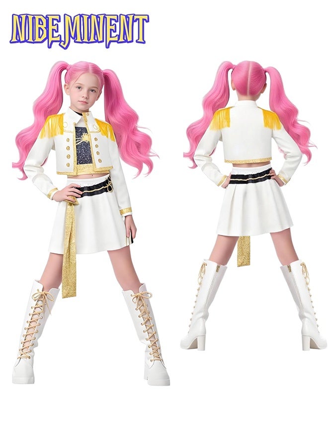 NIBEMINENT Anime Movie KPOP Costume for Kids, Singer Rumi Zoey Cosplay Costume for Girls Halloween Stage Star Cosplay Dress Up - Image 4