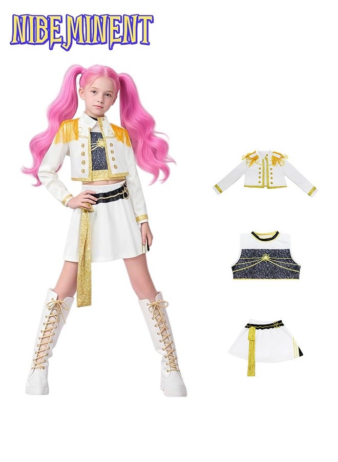 NIBEMINENT Anime Movie KPOP Costume for Kids, Singer Rumi Zoey Cosplay Costume for Girls Halloween Stage Star Cosplay Dress Up - Image 2