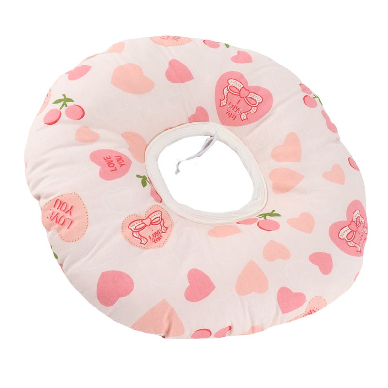 Ear Piercing Pillow Heart Shape Light Pink Ergonomic Design Donut Pillow - Soft Skin-friendly Cotton Side Sleeper Piercing Pillow for Home Dorm Travel Office - Image 2
