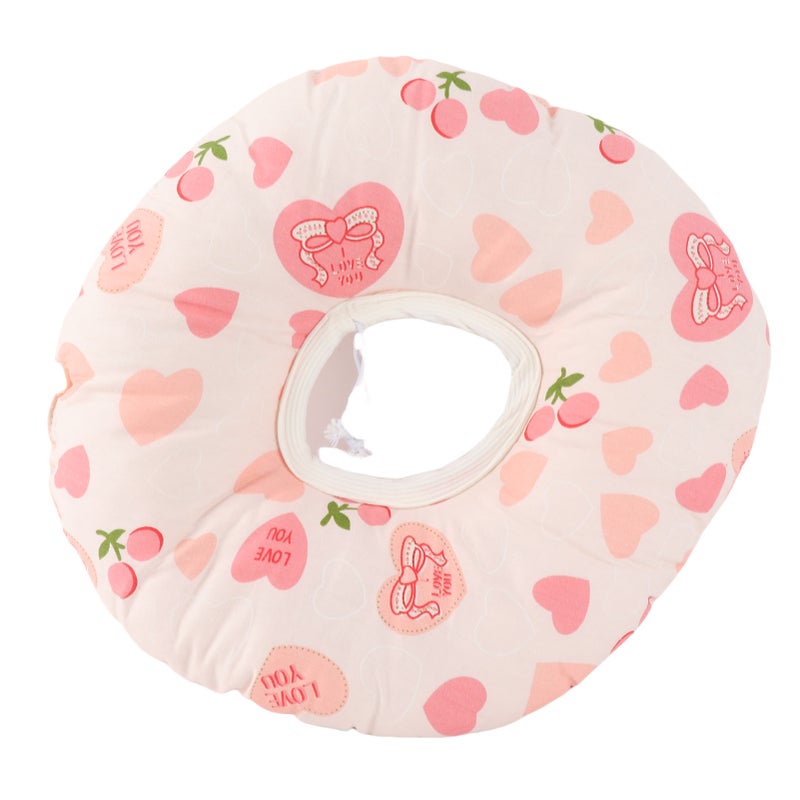 Ear Piercing Pillow Heart Shape Light Pink Ergonomic Design Donut Pillow - Soft Skin-friendly Cotton Side Sleeper Piercing Pillow for Home Dorm Travel Office - Image 1