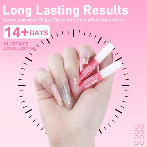 MEKK Nail Glue,Super Strong & Long-Lasting Nail Glue for Acrylic Nails,Press Ons & Nails Tips,Professional Adhesive for Nail Art Supplies,0.07OZ/PCS (24PCS) - Image 5