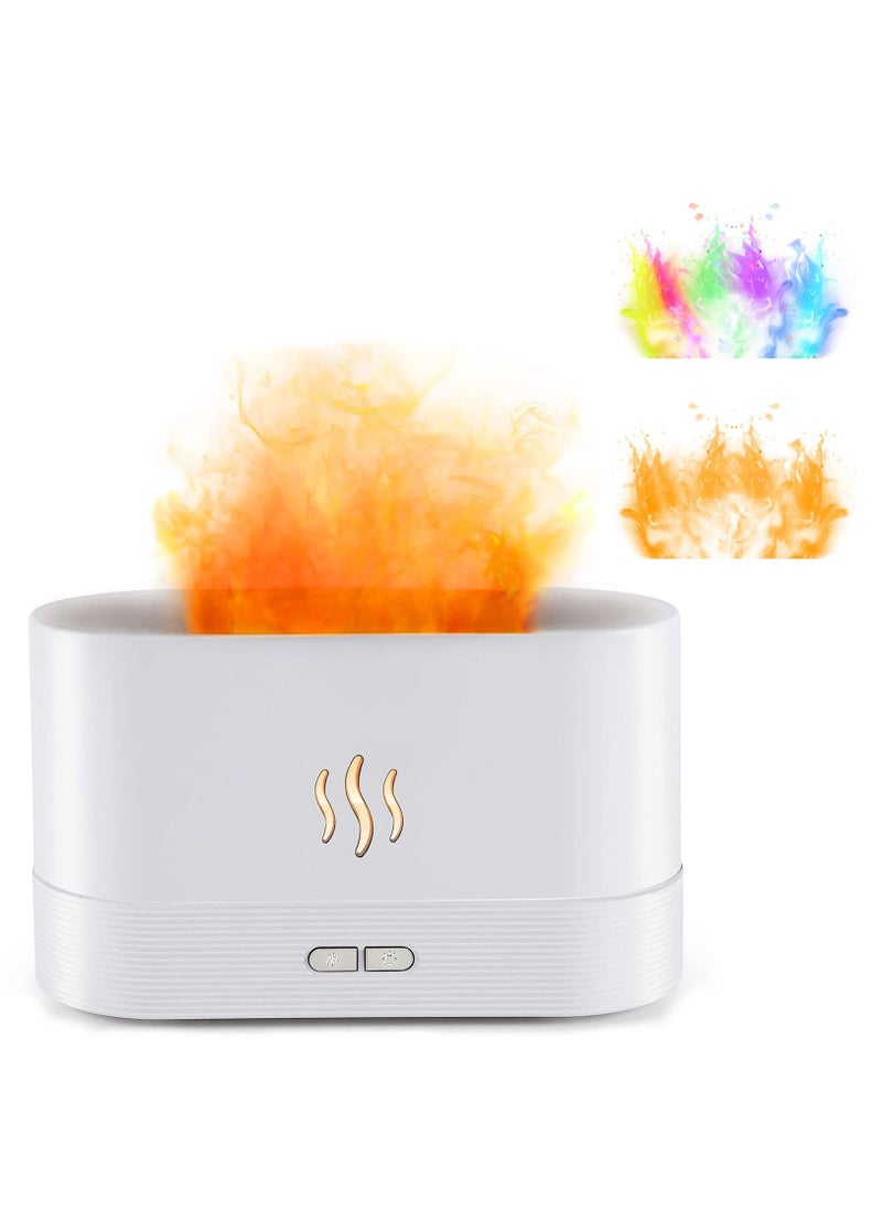 Houmt - Essential Oil Diffuse Humidifiers with Flame Effect 180ml Cool Mist Humidifiers for Home no Water Automatic Shutdown Protection - Image 1