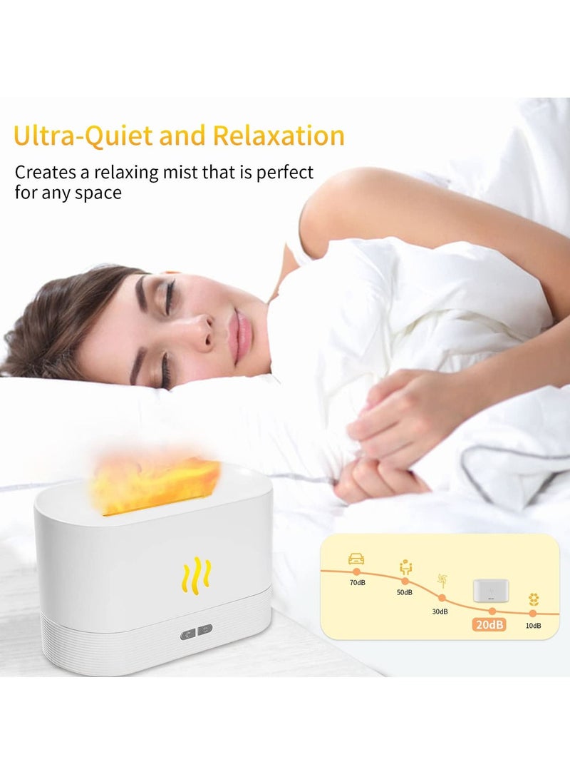 Houmt - Essential Oil Diffuse Humidifiers with Flame Effect 180ml Cool Mist Humidifiers for Home no Water Automatic Shutdown Protection - Image 1