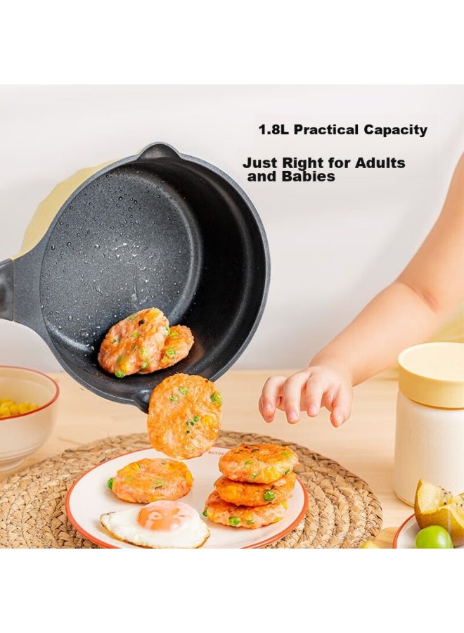 Buydeem Small Milk Pot, Baby Food Pot, Noodle Pot, Porridge Pot, Non-stick Pot For Infants, Milk Heating Pot, Egg Cooking Pot, Snow Flat Pot, 18cm Small Yellow Pot - Image 3