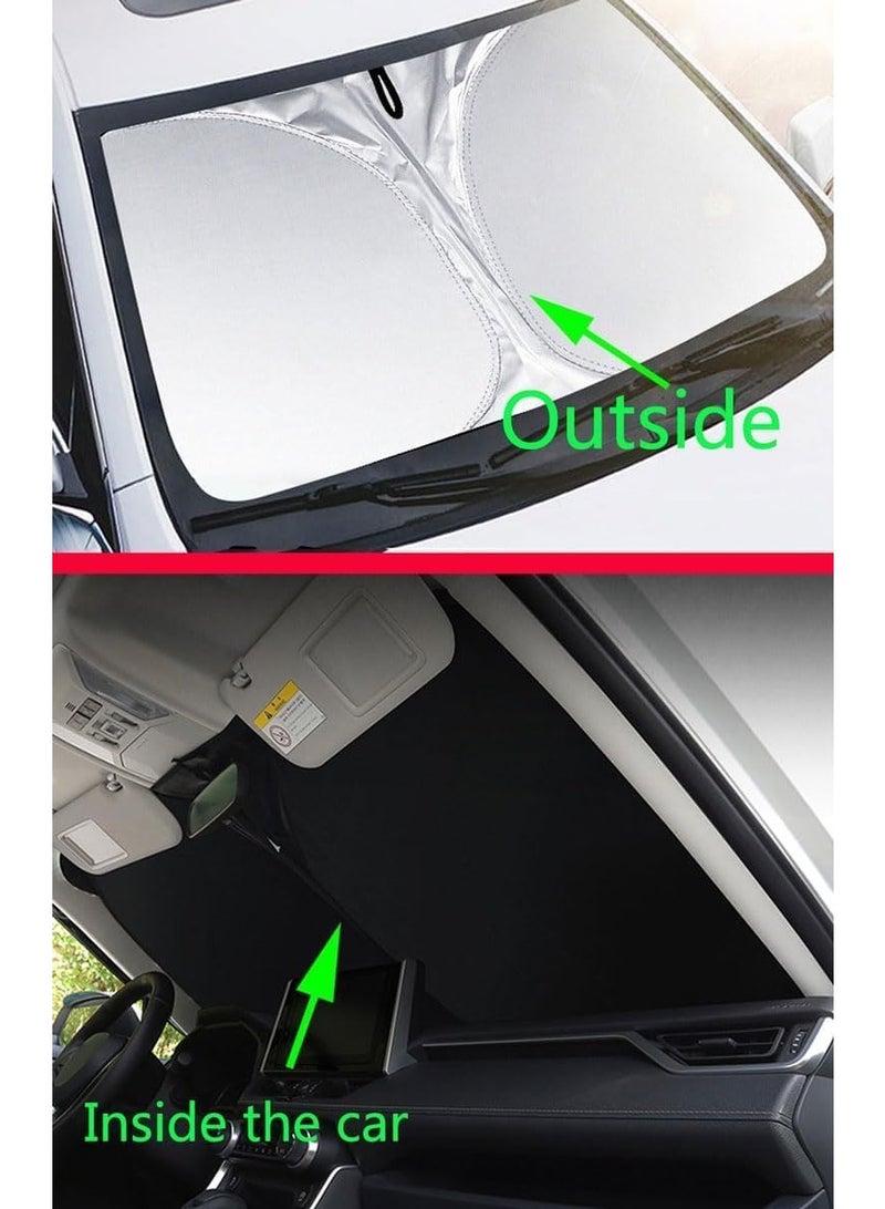 NOSKIN Windscreen Sun Shade for Car inside Windshield Sun Shade Fit for Ford Everest U704 UB 2022-2025 Front Window Sunshades Foldable UV Protection Sunshade Car Interior Accessories Summer - Image 3