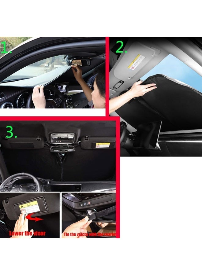 NOSKIN Windscreen Sun Shade for Car inside Windshield Sun Shade Fit for Ford Everest U704 UB 2022-2025 Front Window Sunshades Foldable UV Protection Sunshade Car Interior Accessories Summer - Image 4
