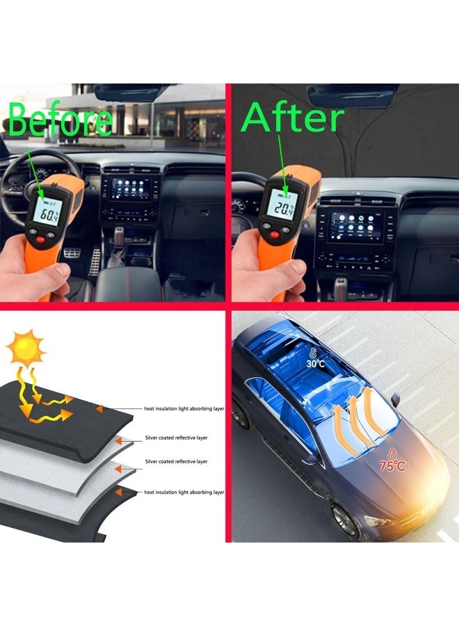 NOSKIN Windscreen Sun Shade for Car inside Windshield Sun Shade Fit for Ford Everest U704 UB 2022-2025 Front Window Sunshades Foldable UV Protection Sunshade Car Interior Accessories Summer - Image 2
