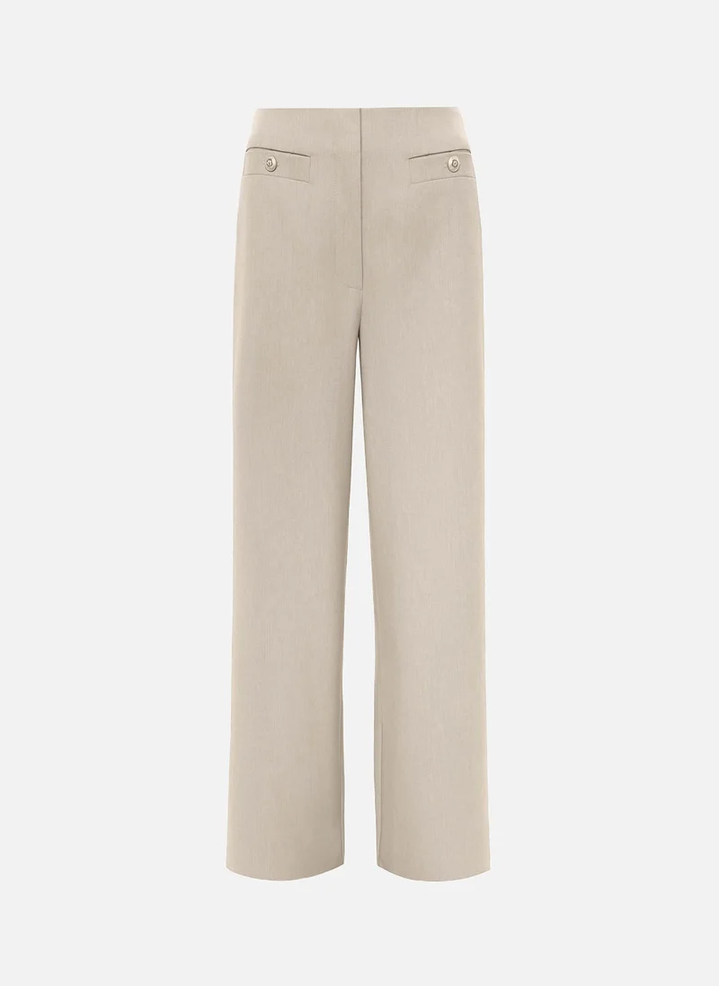 Lichi Mid-rise trousers with front creases and oversized buttons