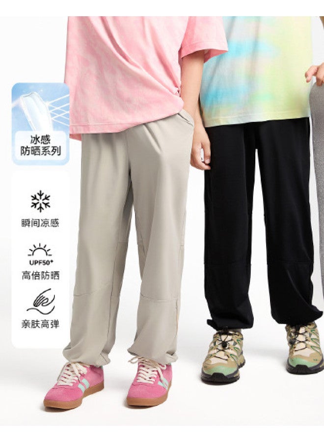 Annil Kids' Sun Protection Pants - 2025 Summer New Ice-cool Stretch Elastic Cuffed Lightweight Casual Sports Trousers For Boys & Girls - Image 1
