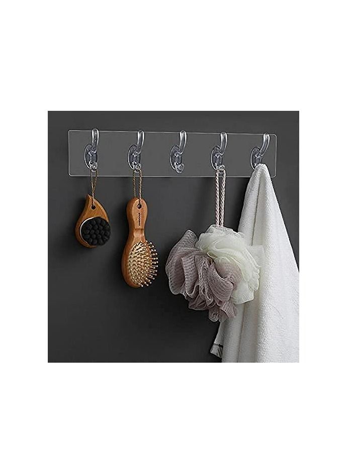 Adhesive Sticker Multi-Purpose 6 Hook Towel Hanger for Kitchen,Bathroom - Image 2