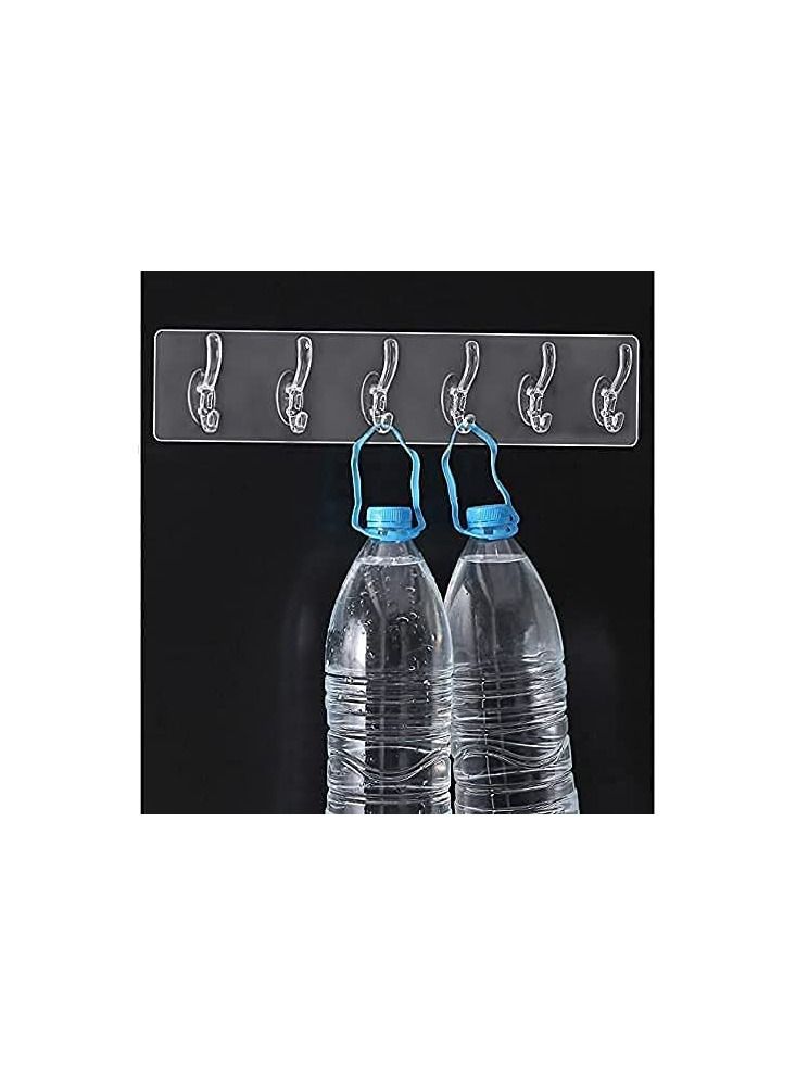 Adhesive Sticker Multi-Purpose 6 Hook Towel Hanger for Kitchen,Bathroom - Image 3