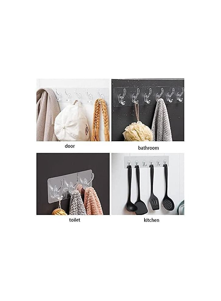 Adhesive Sticker Multi-Purpose 6 Hook Towel Hanger for Kitchen,Bathroom - Image 4