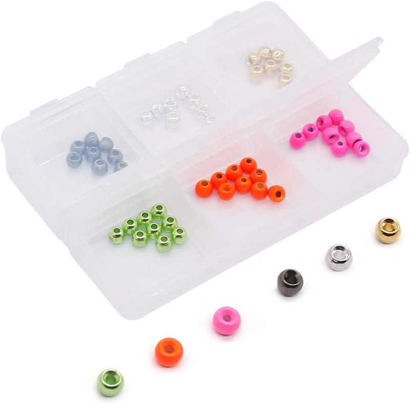 XFISHMAN Tungsten-Fly-Tying-Beads-Heads-Assortment Fly Tying Materials Nymph for Fly Fishing Tungsten Beads 60 Pack - Image 5
