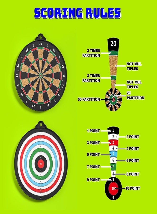 Beayuck Magnetic Dart Board - 12pcs Magnetic Darts (Red Green Blue Yellow) - Indoor and Party Games - Safe Magnetic Dart Board Toys Gifts for 5 6 7 8 9 10 11 12 Year Old Boy Kids - Image 2