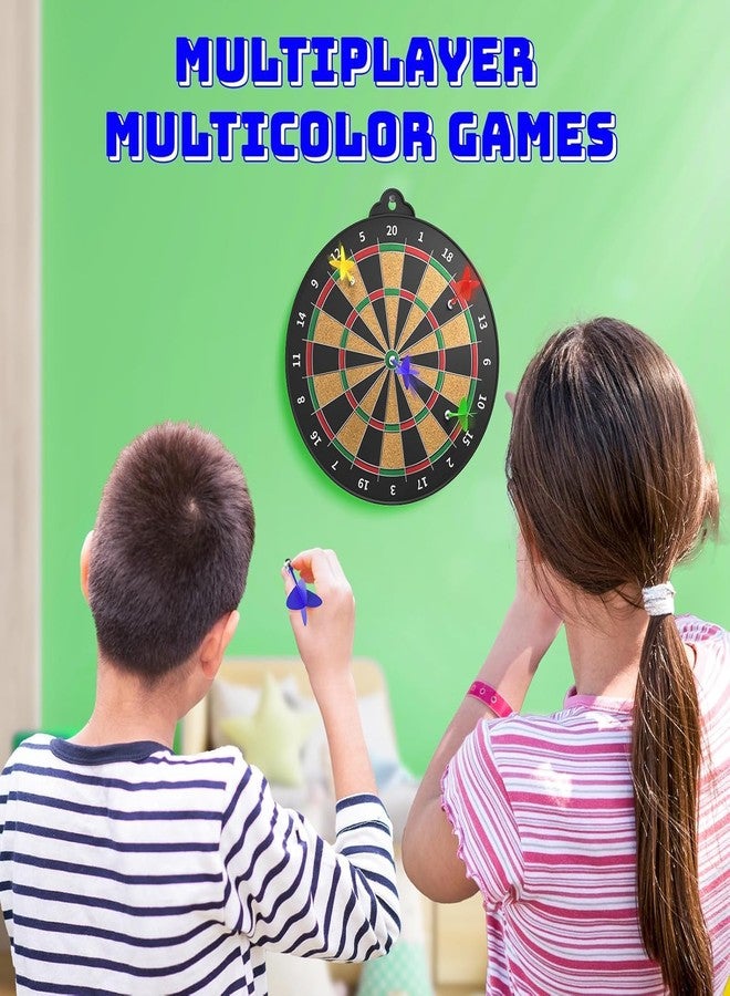 Beayuck Magnetic Dart Board - 12pcs Magnetic Darts (Red Green Blue Yellow) - Indoor and Party Games - Safe Magnetic Dart Board Toys Gifts for 5 6 7 8 9 10 11 12 Year Old Boy Kids - Image 3