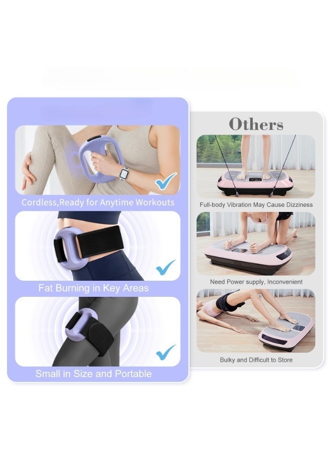 WALALLA Small Lightweight Vibration Plate Portable,Handheld Lymphatic Drainage Massager,Exercise Shaker Machine for Weight Loss,Cordless and Mini，8-Level Adjustable, Purple - Image 4