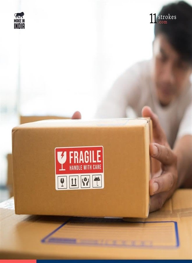 11 Strokes Fragile Stickers Pack of 72 Self Adhesive Sticker, Handle with Care Sticker, Warning Stickers, Fragile Tape, Fragile Sticker Handle with Care Fragile Labels for Packing Fragile Items - Image 3