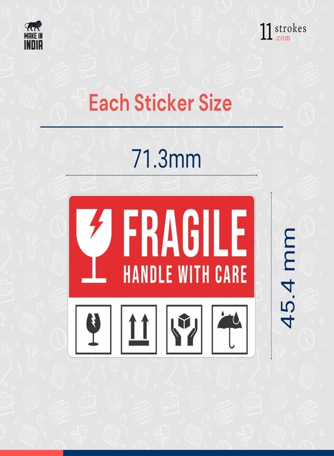 11 Strokes Fragile Stickers Pack of 72 Self Adhesive Sticker, Handle with Care Sticker, Warning Stickers, Fragile Tape, Fragile Sticker Handle with Care Fragile Labels for Packing Fragile Items - Image 5