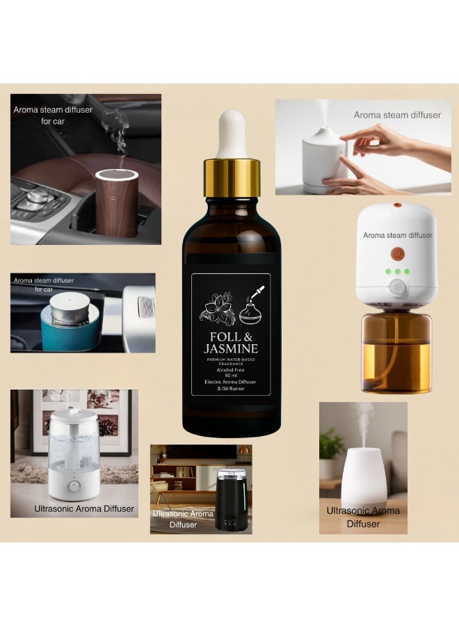 عطر فل وياسمين مركز للفواحات الكهربائية بالبخار والالتراسونيك -  (زجاجه اعاده الملئ) 50مل - خالٍ من الكحول وآمن صحيًا - ثبات قوي وجودة فاخرة - Image 2