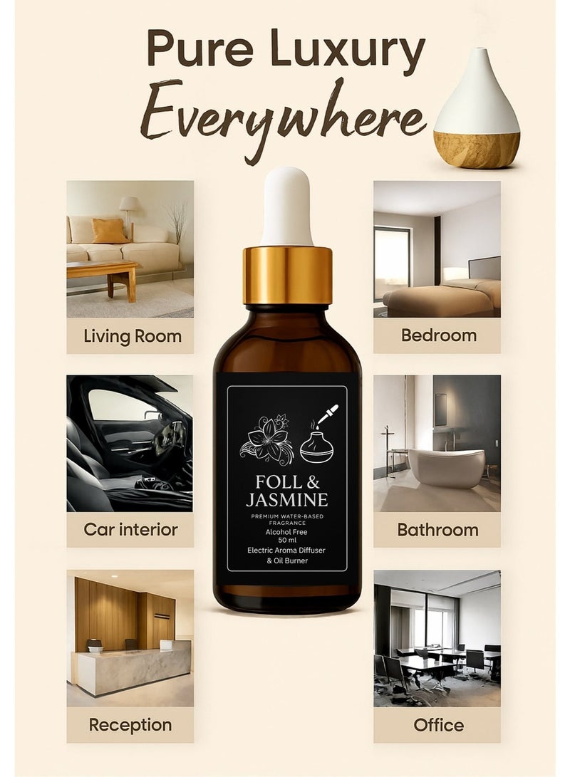 عطر فل وياسمين مركز للفواحات الكهربائية بالبخار والالتراسونيك -  (زجاجه اعاده الملئ) 50مل - خالٍ من الكحول وآمن صحيًا - ثبات قوي وجودة فاخرة - Image 4