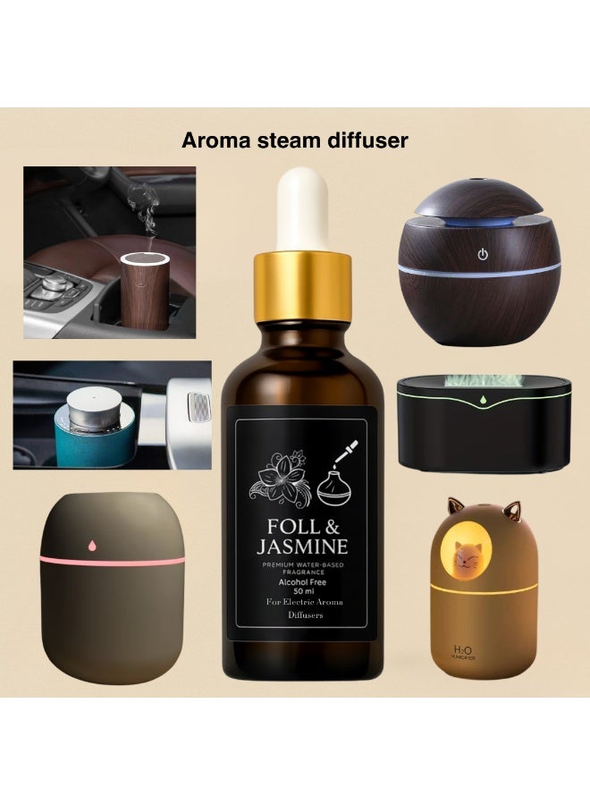 Concentrated Jasmine & Foll Fragrance for Electric Steam Diffusers (Refill Bottle)– 50 ml – Alcohol-Free & Health-Safe – Strong Longevity & Premium Quality - Image 2