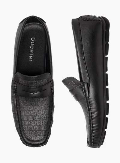 DUCHINI Men's Textured Slip-On Moccasins