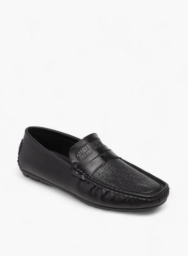 DUCHINI Men's Textured Slip-On Moccasins