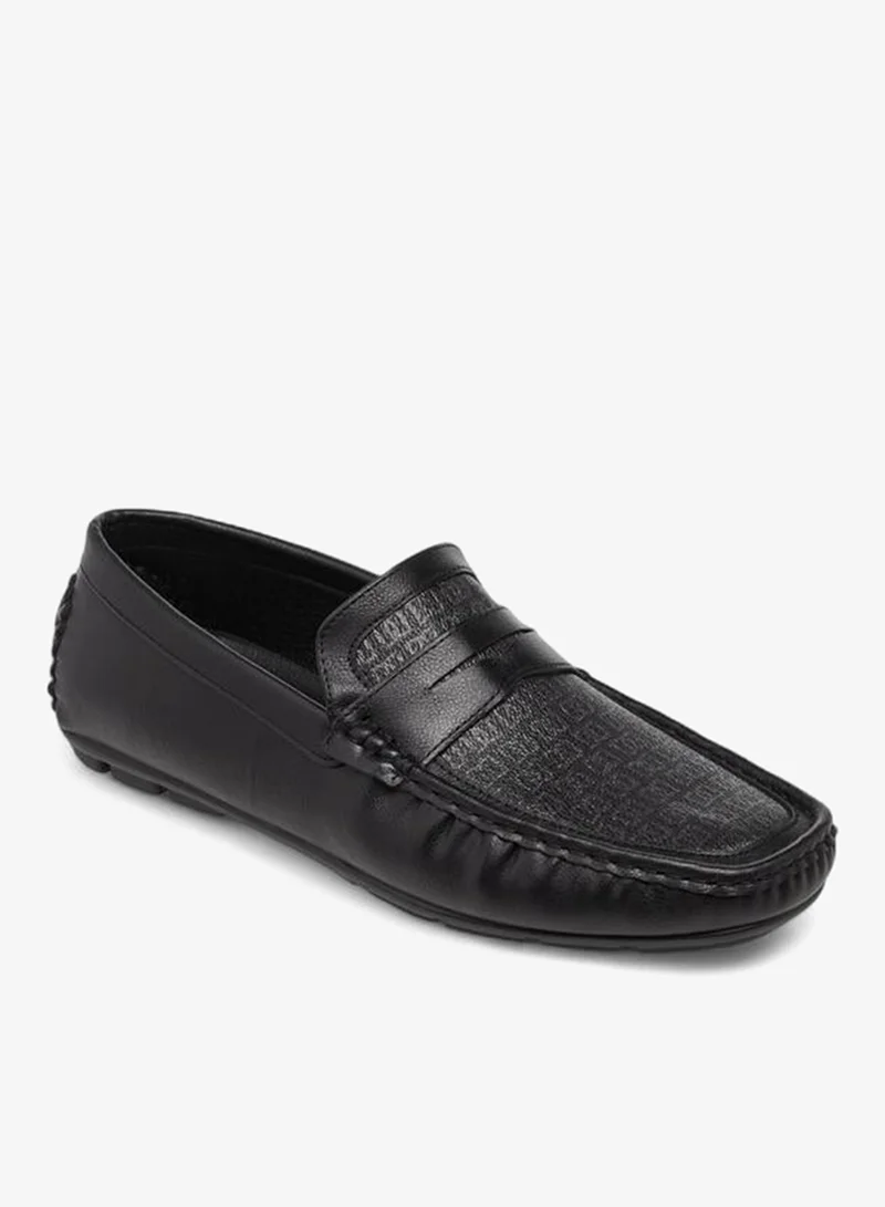 DUCHINI Men's Textured Slip-On Moccasins